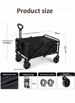 HXDream Folding Wagon Garden Cart Folding Trolley Cart Outdoor Wagon Collapsible With Removable Fabric Festival Garden Camping Picnic Cart Supports Max 100KG Capacity Transport Trailer  - Image 2