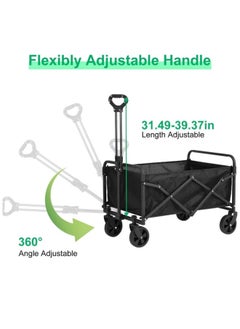 HXDream Folding Wagon Garden Cart Folding Trolley Cart Outdoor Wagon Collapsible With Removable Fabric Festival Garden Camping Picnic Cart Supports Max 100KG Capacity Transport Trailer  - Image 4