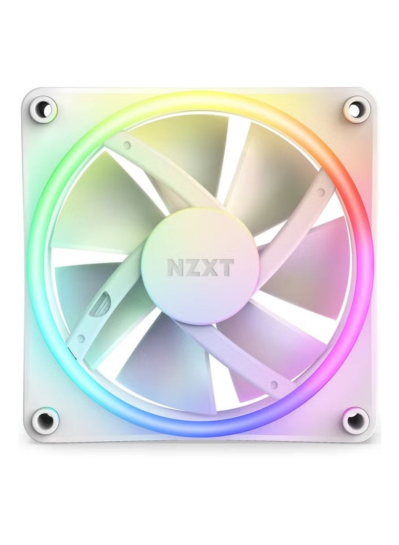 NZXT F120 RGB Duo Triple Pack 120mm PWM Dual-Sided RGB Fans, 3-Pack with RGB Controller, 20 Individually Addressable LEDs per Fan, Fluid Dynamic Bearing, Low-Noise Rubber Dampeners, CAM Software Control, White | RF-D12TF-W1 - Image 3