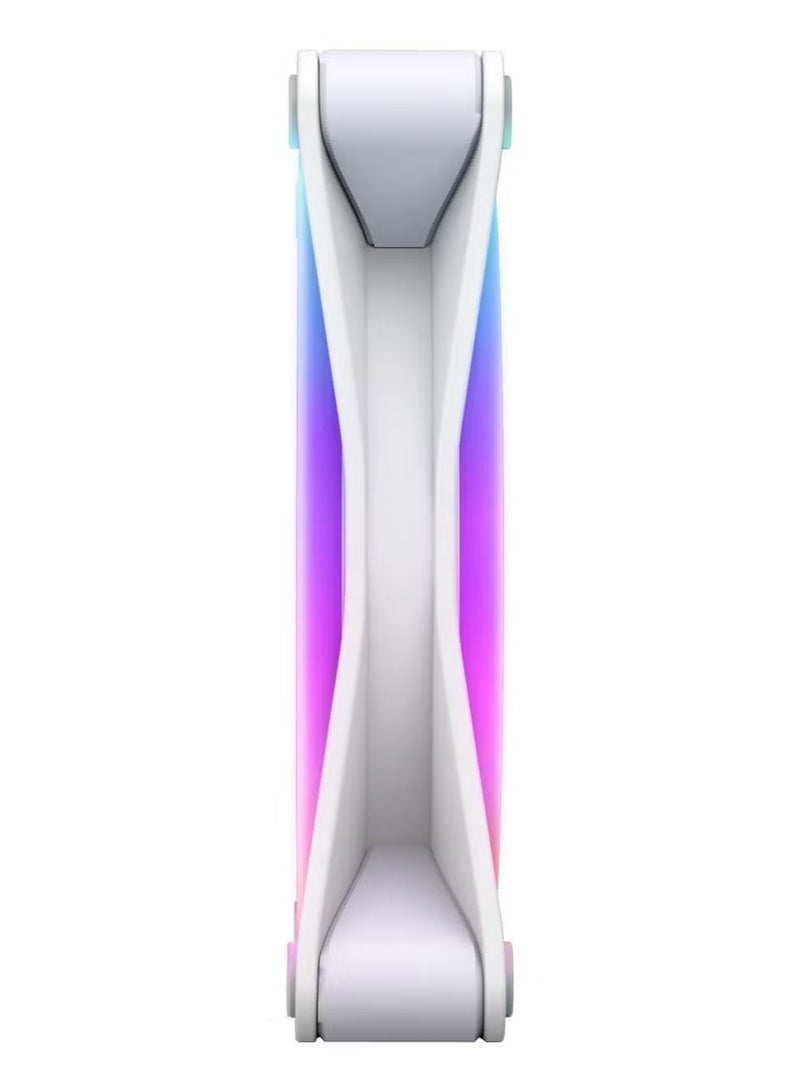 NZXT F120 RGB Duo Triple Pack 120mm PWM Dual-Sided RGB Fans, 3-Pack with RGB Controller, 20 Individually Addressable LEDs per Fan, Fluid Dynamic Bearing, Low-Noise Rubber Dampeners, CAM Software Control, White | RF-D12TF-W1 - Image 5