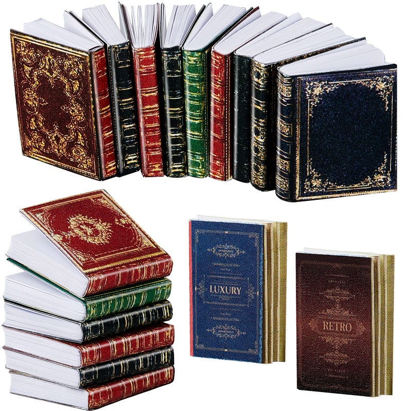 Skylety 24 Pieces 1:12 Scale Miniatures Dollhouse Books Assorted Miniatures Dollhouse Accessories Small Books Decoration Accessories Doll Toy Supplies(Printed Style) - Image 1