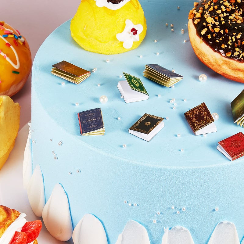 Skylety 24 Pieces 1:12 Scale Miniatures Dollhouse Books Assorted Miniatures Dollhouse Accessories Small Books Decoration Accessories Doll Toy Supplies(Printed Style) - Image 4