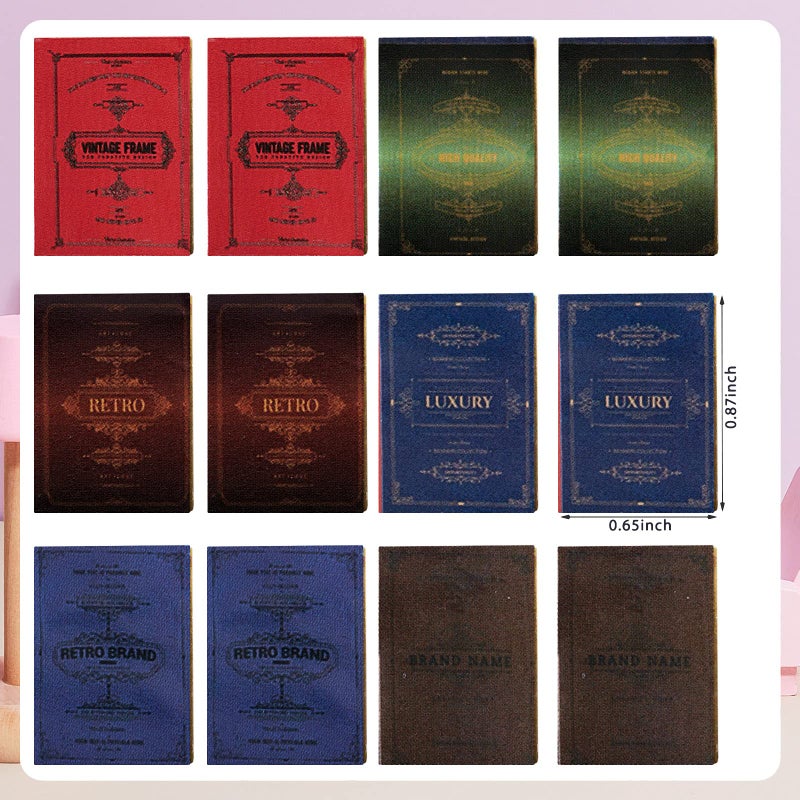 Skylety 24 Pieces 1:12 Scale Miniatures Dollhouse Books Assorted Miniatures Dollhouse Accessories Small Books Decoration Accessories Doll Toy Supplies(Printed Style) - Image 2