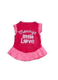 2024 Summer Pet Clothes Mommys Little Love Ruffle Skirt for Small Dogs Rose Red