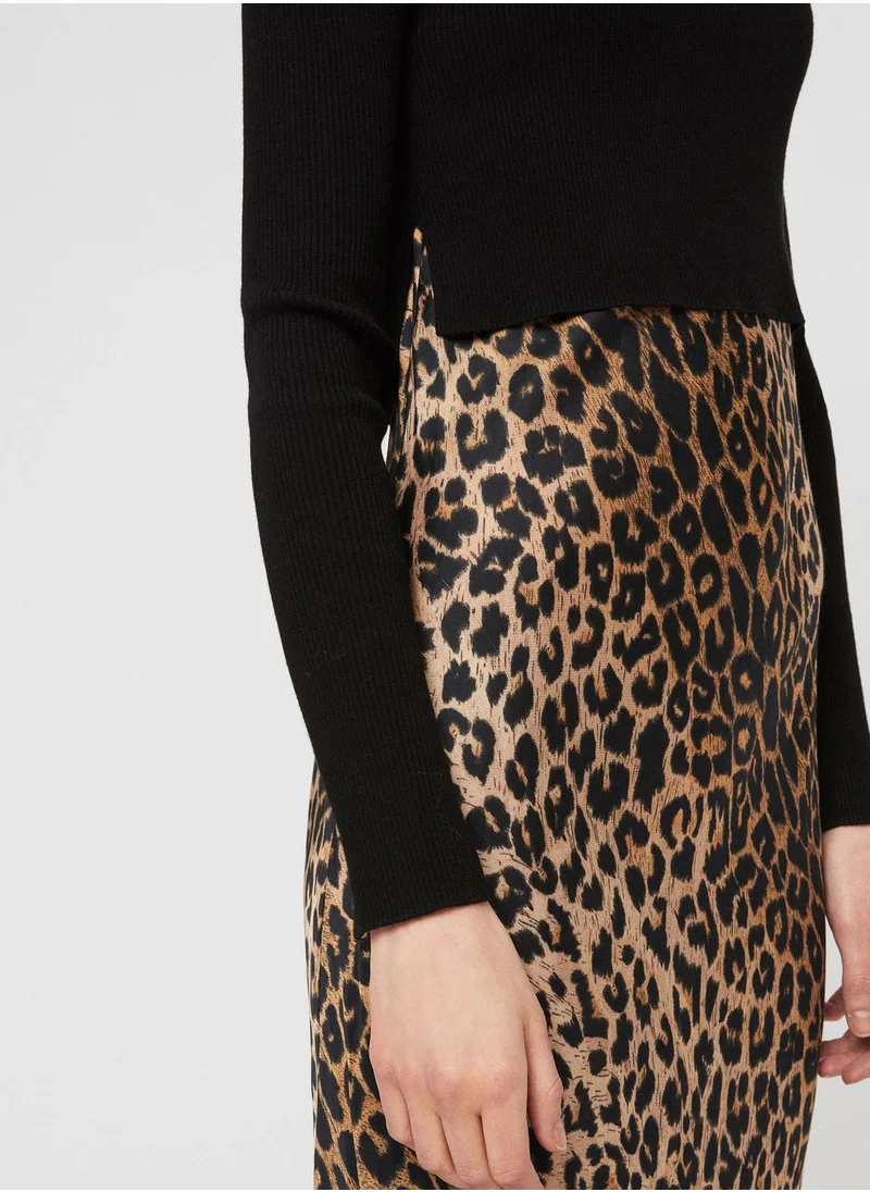 all saints Hera Leopard Print Skirt Dress