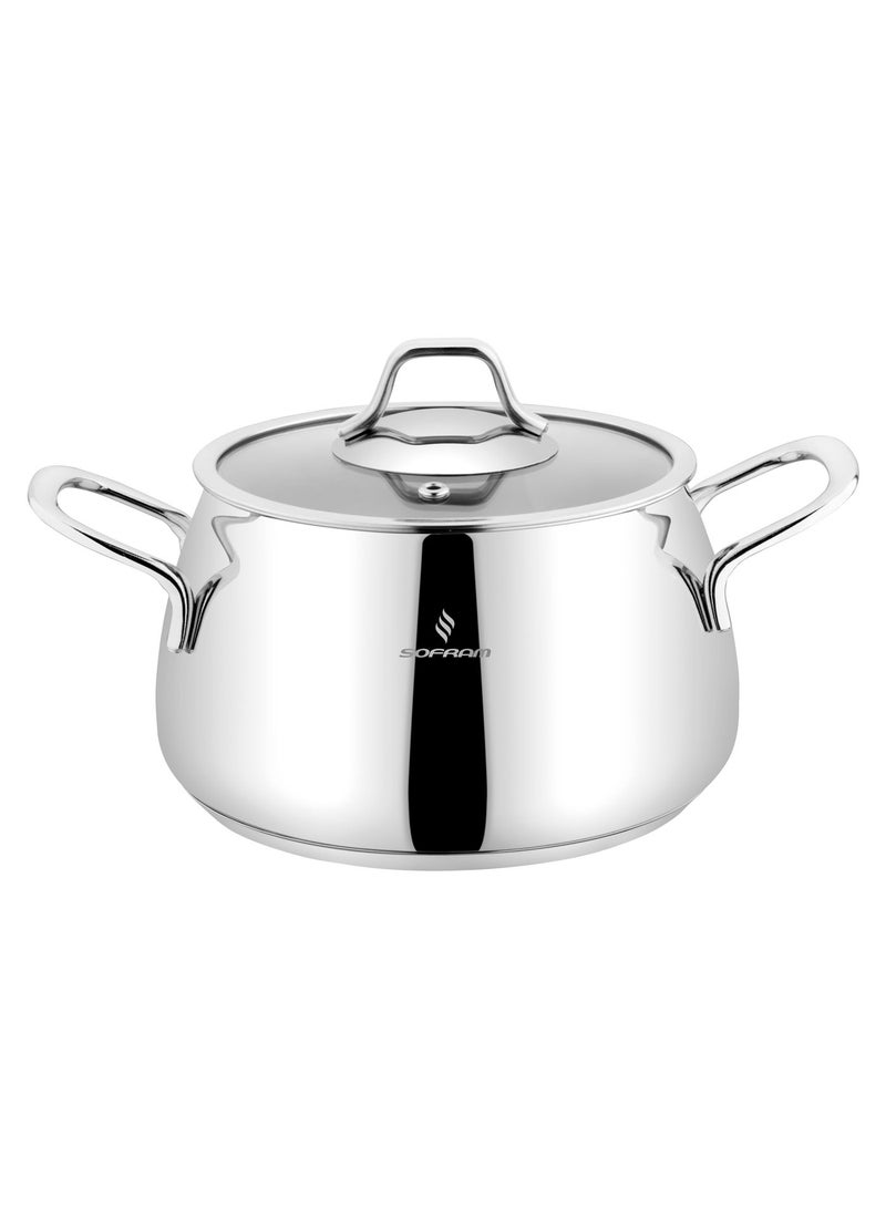 Sofram Haigh Quality Turkish Stainless Cookware Set With Glass Lid 8 Pcs - Image 3