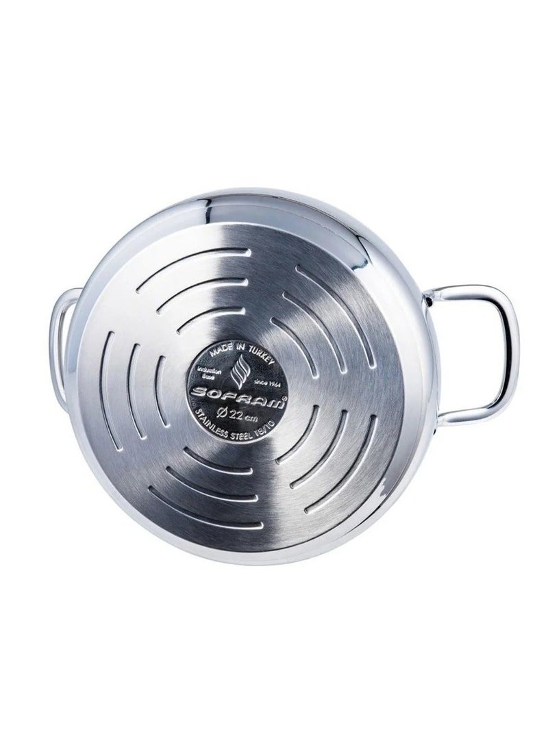 Sofram Haigh Quality Turkish Stainless Cookware Set With Glass Lid 8 Pcs - Image 5