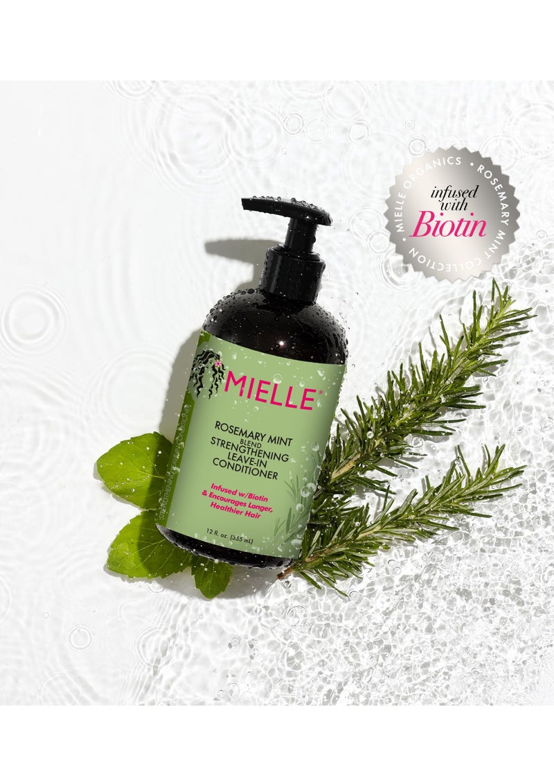 MIELLE ORGANICS CARE - Mielle Organics Rosemary Mint Strengthening Leave-In Conditioner, Supports Hair Strength, Smooth Conditioner for Dry and Crinkled Hair, Weightless Hair Treatment 355ml - Image 1