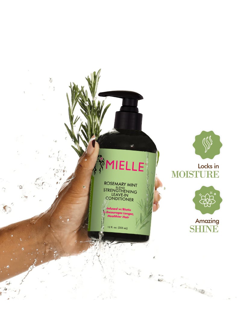 MIELLE ORGANICS CARE - Mielle Organics Rosemary Mint Strengthening Leave-In Conditioner, Supports Hair Strength, Smooth Conditioner for Dry and Crinkled Hair, Weightless Hair Treatment 355ml - Image 1