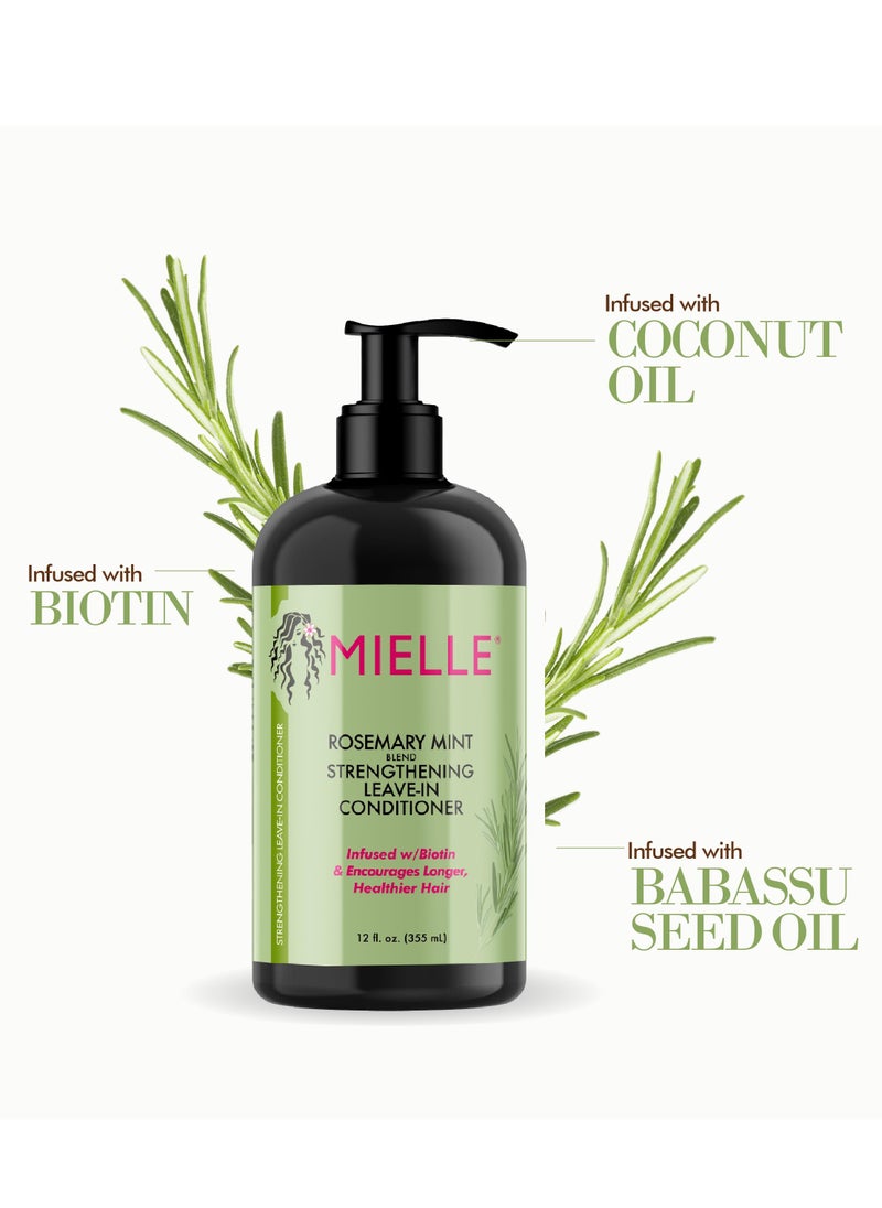 MIELLE ORGANICS CARE - Mielle Organics Rosemary Mint Strengthening Leave-In Conditioner, Supports Hair Strength, Smooth Conditioner for Dry and Crinkled Hair, Weightless Hair Treatment 355ml - Image 1