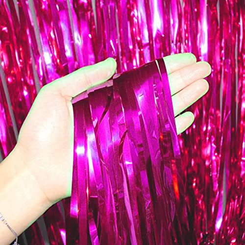 AMFIN® Pink foil curtain for Decoration / Decoration For Birthday / Decoration Girls Foil / Happy Birthday Banner / Pink Theme Birthday Decoration - Pack of 18 - Image 4