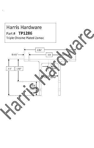 Harris Hardware TP1286 Two Ear Die Cast Zamac Urinal Screen Bracket for 1" Panels, Chrome Plated - Image 5