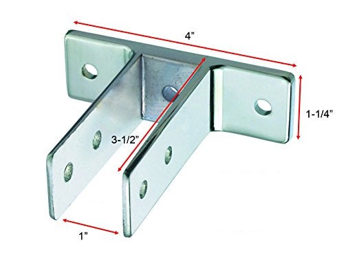 Harris Hardware TP1286 Two Ear Die Cast Zamac Urinal Screen Bracket for 1" Panels, Chrome Plated - Image 2
