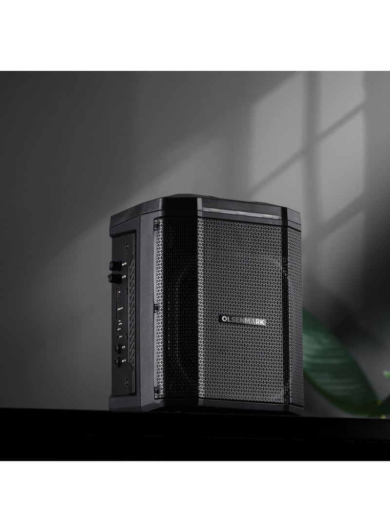 Olsenmark Rechargeable Party Speaker OMMS1220 - 8 Inch Woofer, 40000W PMPO Bluetooth Speaker with Wireless Microphone, Remote Control, LED Display, DJ Lights, TWS Pairing, Karaoke & Outdoor Entertainment, Black, 2 Years Warranty - Image 4