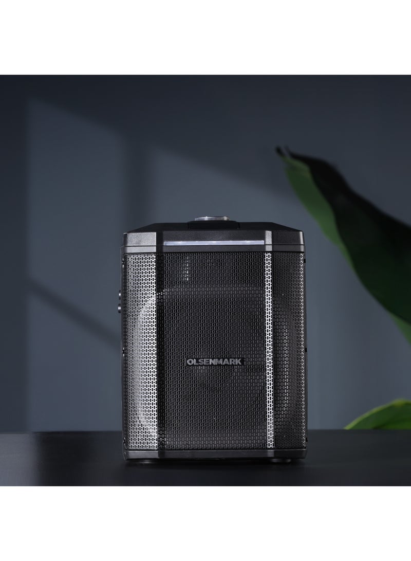 Olsenmark Rechargeable Party Speaker OMMS1220 - 8 Inch Woofer, 40000W PMPO Bluetooth Speaker with Wireless Microphone, Remote Control, LED Display, DJ Lights, TWS Pairing, Karaoke & Outdoor Entertainment, Black, 2 Years Warranty - Image 3