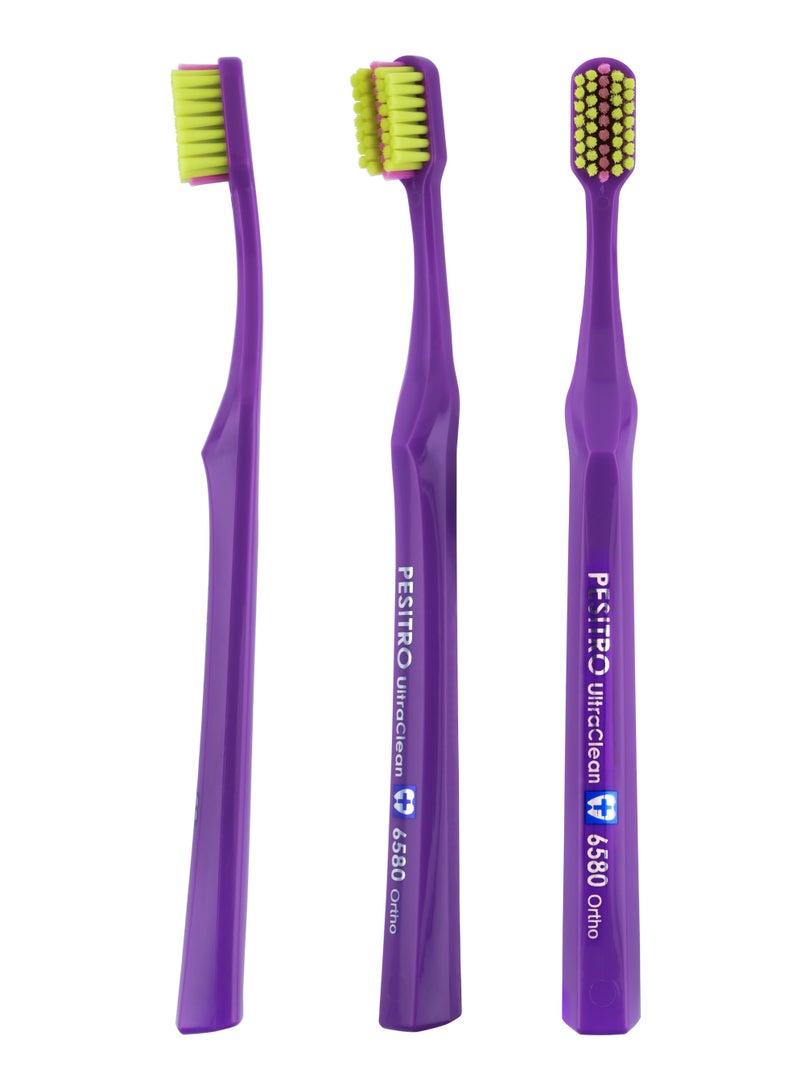 PESITRO UltraClean 6580 Ultra Soft Ortho Toothbrush – U-Shaped Orthodontic Brush with 6,580 Ultra-Soft Bristles - Image 2