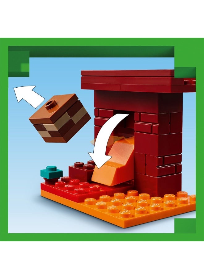 LEGO - Minecraft The Nether Lava Battle Building Toy Set with an Alex Figure, plus Mobs incl. Wither Skeleton, Blaze and a Strider - Birthday Gift for 6+ Year Old boys, Girls & Gamers 21266 (99 pieces) - Image 1