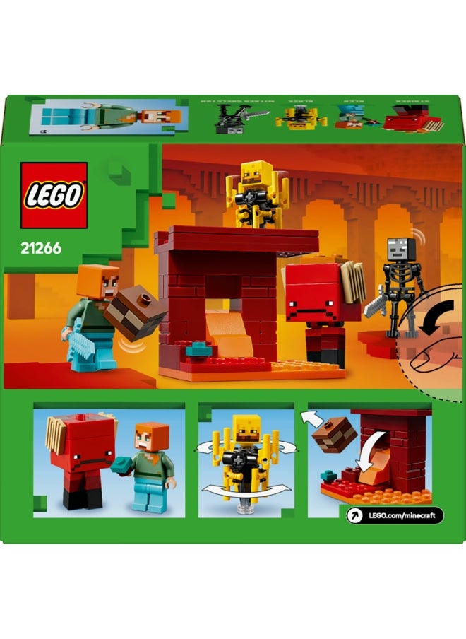 LEGO - Minecraft The Nether Lava Battle Building Toy Set with an Alex Figure, plus Mobs incl. Wither Skeleton, Blaze and a Strider - Birthday Gift for 6+ Year Old boys, Girls & Gamers 21266 (99 pieces) - Image 1