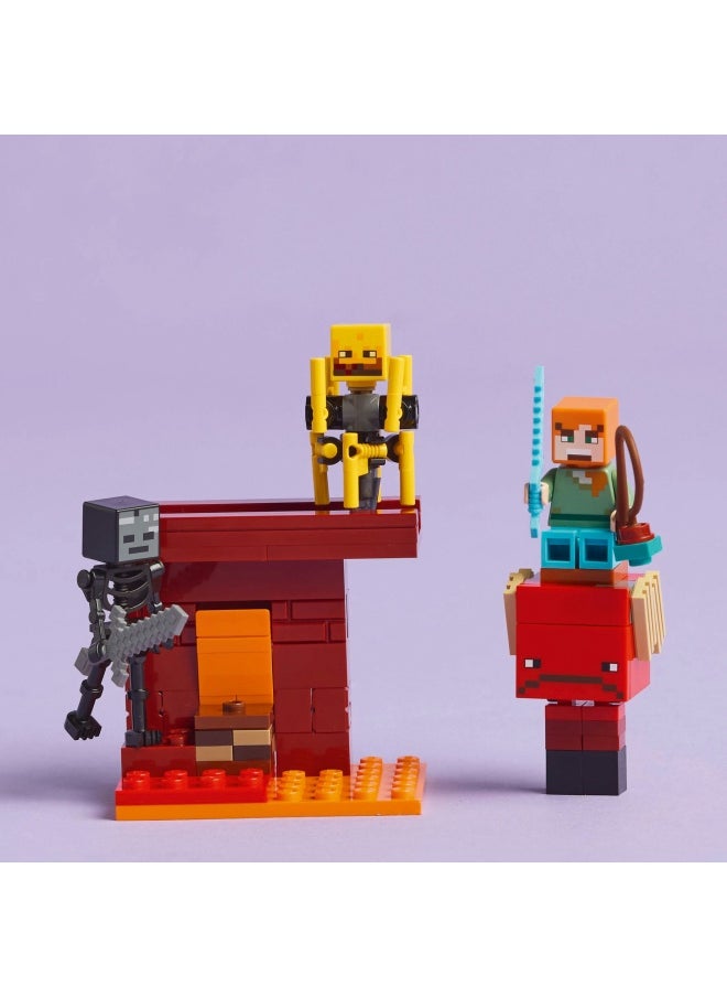 LEGO - Minecraft The Nether Lava Battle Building Toy Set with an Alex Figure, plus Mobs incl. Wither Skeleton, Blaze and a Strider - Birthday Gift for 6+ Year Old boys, Girls & Gamers 21266 (99 pieces) - Image 1