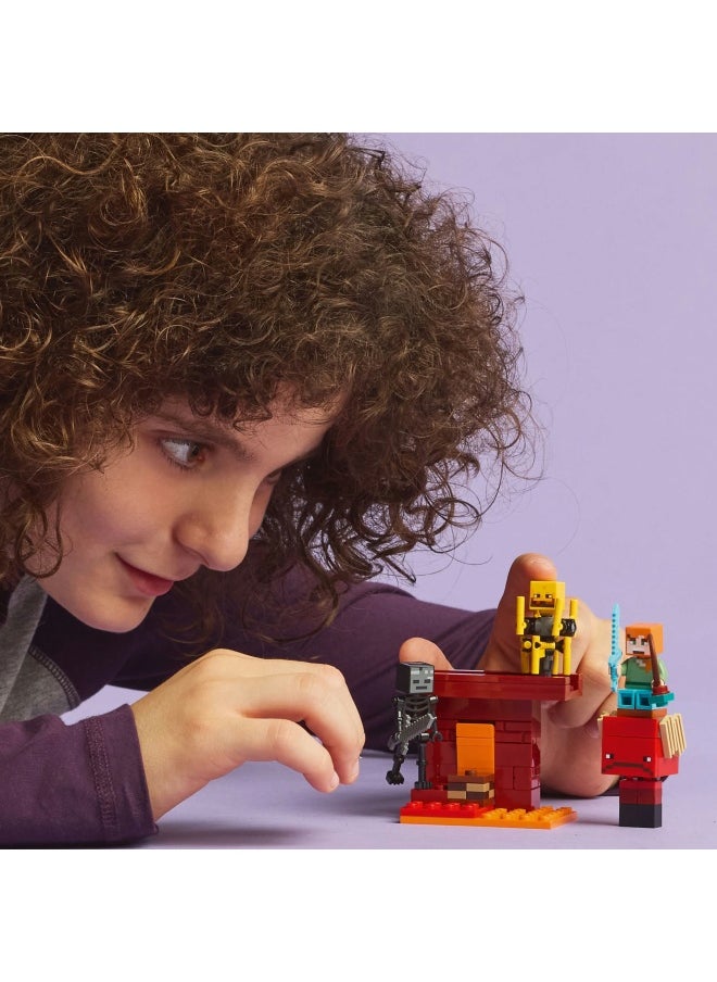 LEGO - Minecraft The Nether Lava Battle Building Toy Set with an Alex Figure, plus Mobs incl. Wither Skeleton, Blaze and a Strider - Birthday Gift for 6+ Year Old boys, Girls & Gamers 21266 (99 pieces) - Image 1