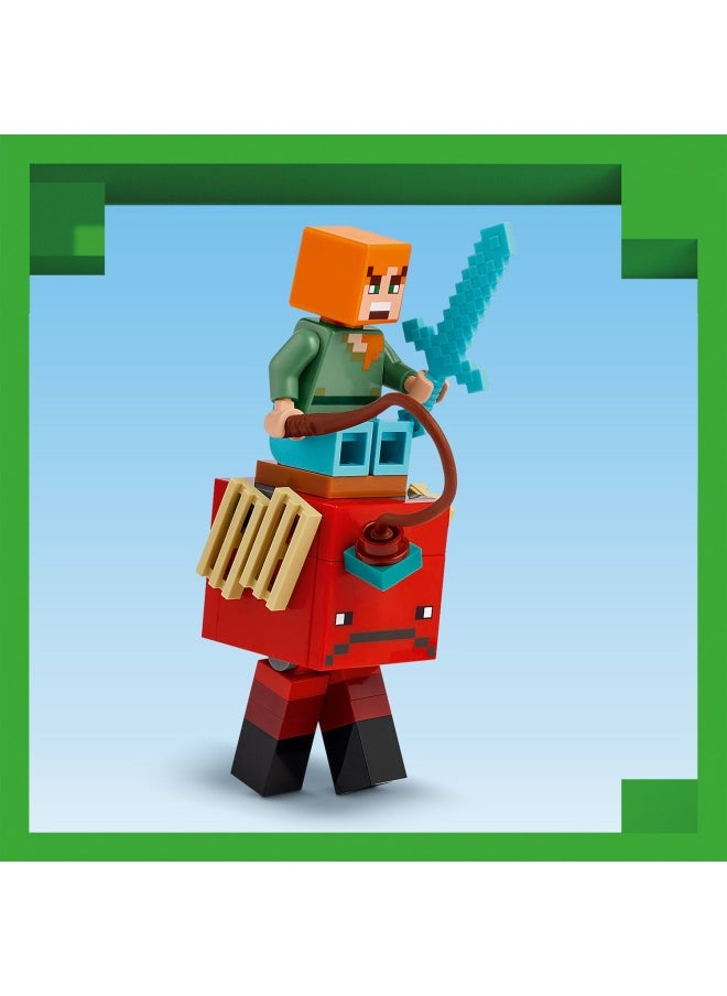 LEGO - Minecraft The Nether Lava Battle Building Toy Set with an Alex Figure, plus Mobs incl. Wither Skeleton, Blaze and a Strider - Birthday Gift for 6+ Year Old boys, Girls & Gamers 21266 (99 pieces) - Image 1