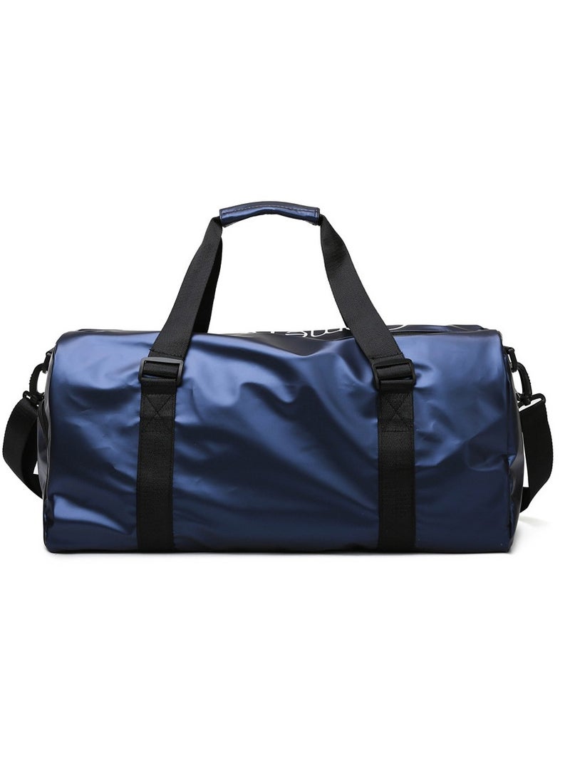 Loquat Large Capacity Fashionable Luggage Bag Travel Bag Sports And Fitness Bag Blue/Black  - Image 1