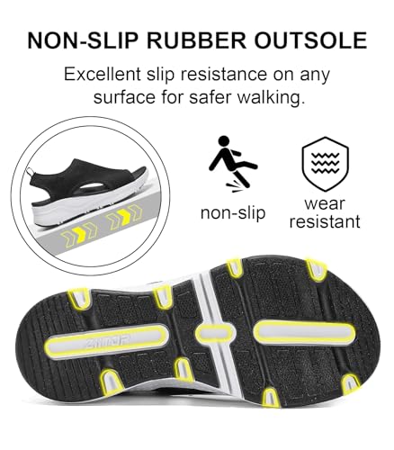GoodValue Womens Comfortable Orthopedic Sandals Arch Support Ladies Walking Sport Athletic Sandals Open Toe Slip On Plantar Fasciitis Platform Dress Sandal 2 Inches Heel - Image 4