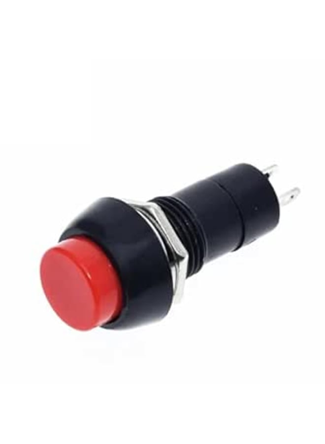 Multi-Color Plastic Push Switch On/Off Self-Lock 12mm 2pin - Red (5pcs)