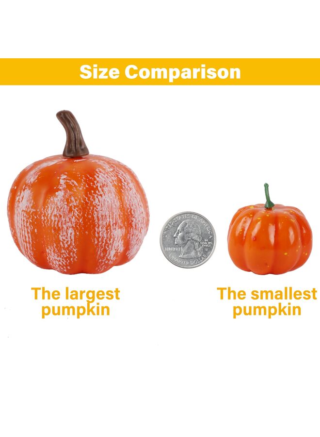 مجموعة ديكورات اليقطين الصناعي مكونة من 50 قطعة، يقطين صناعي صغير لتزيين المنزل في فصل الخريف، وقطع مركزية لطاولة عيد الشكر، وديكورات حفلات الزفاف، والأعمال اليدوية. - Image 4