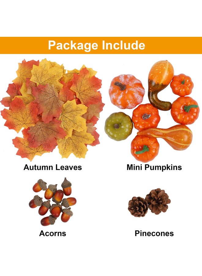مجموعة ديكورات اليقطين الصناعي مكونة من 50 قطعة، يقطين صناعي صغير لتزيين المنزل في فصل الخريف، وقطع مركزية لطاولة عيد الشكر، وديكورات حفلات الزفاف، والأعمال اليدوية. - Image 5