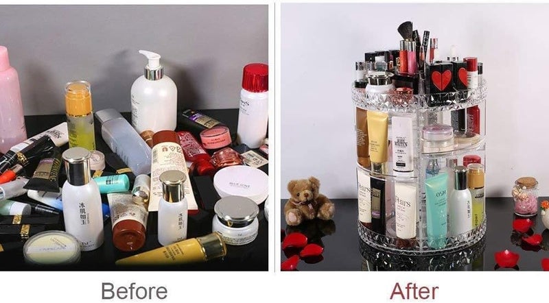 Makeup Organizer 360-Degree Rotating Adjustable Multi-Function Acrylic Cosmetic Storage - Image 4