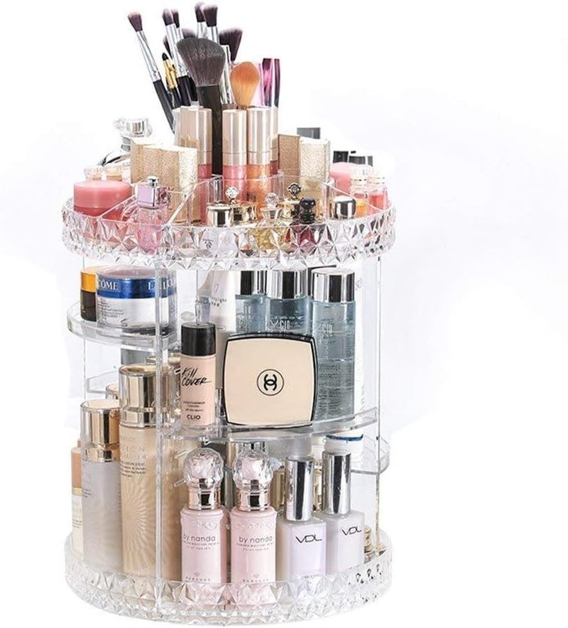 Makeup Organizer 360-Degree Rotating Adjustable Multi-Function Acrylic Cosmetic Storage - Image 1