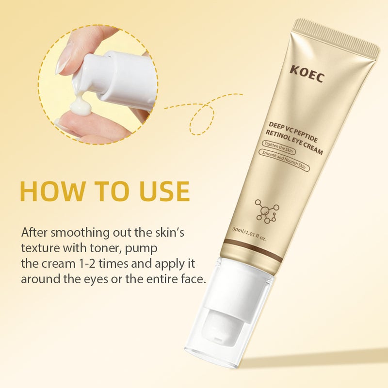 Koec Retinol Polypeptide/Turmeric Kojic Acid/Pdrn Collagen Eye Cream Three-Piece Set Tk -Selling Essence - Image 3