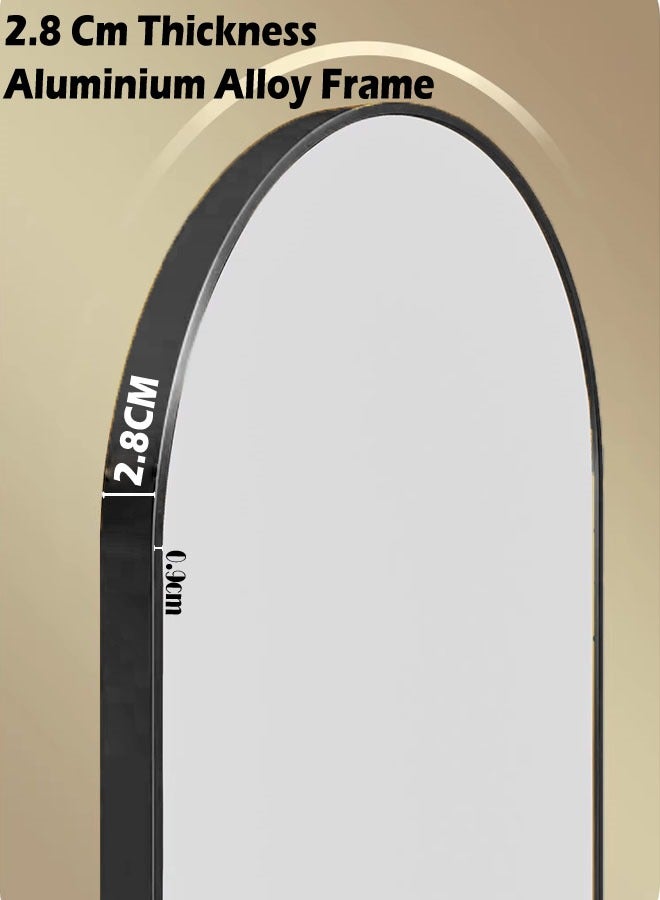 كيكي مرآة كاملة الطول 60×165 سم، مرآة أرضية بإطار من سبائك الألومنيوم، مرآة زينة كبيرة قائمة بذاتها لغرفة النوم، مرآة كاملة الجسم مع حامل لغرفة المعيشة وغرفة النوم - Image 5