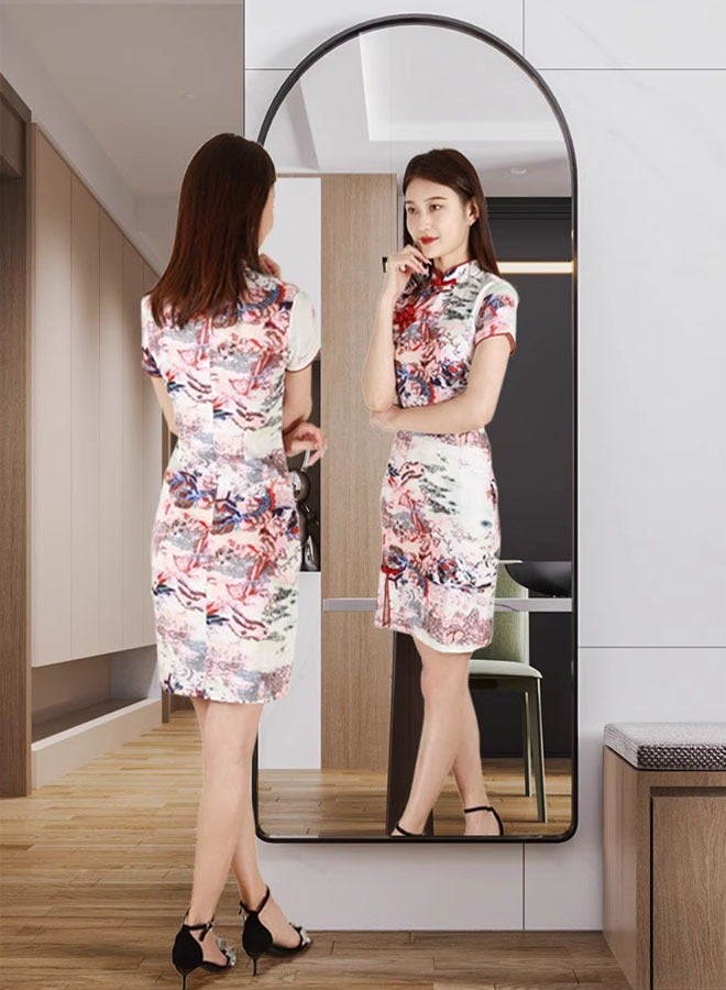 كيكي مرآة كاملة الطول 60×165 سم، مرآة أرضية بإطار من سبائك الألومنيوم، مرآة زينة كبيرة قائمة بذاتها لغرفة النوم، مرآة كاملة الجسم مع حامل لغرفة المعيشة وغرفة النوم - Image 4