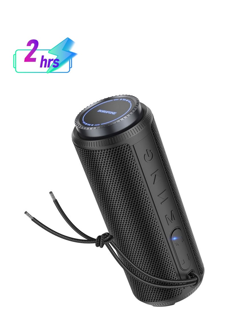 بوروفون محمول مكبر صوت بلوتوث BR22 رياضي باللون الأسود - Image 1