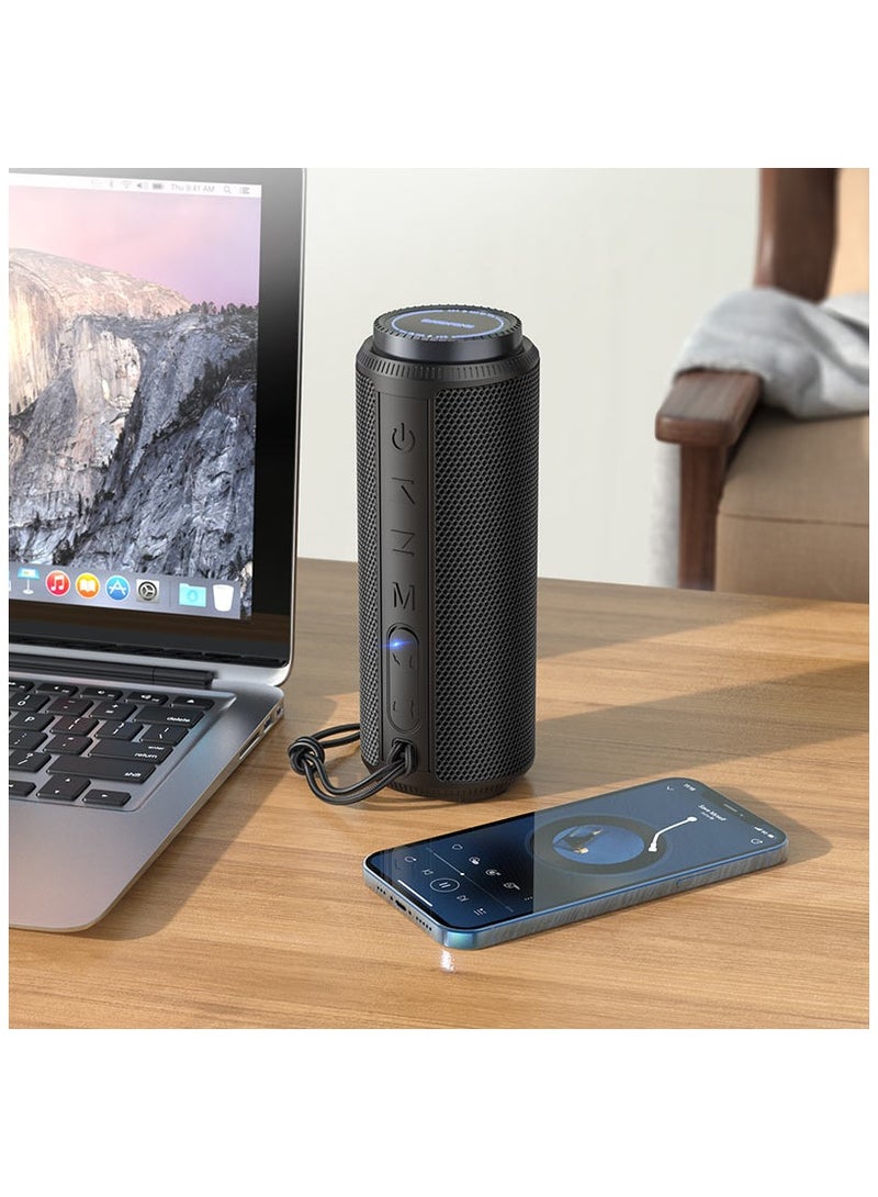 بوروفون محمول مكبر صوت بلوتوث BR22 رياضي باللون الأسود - Image 3