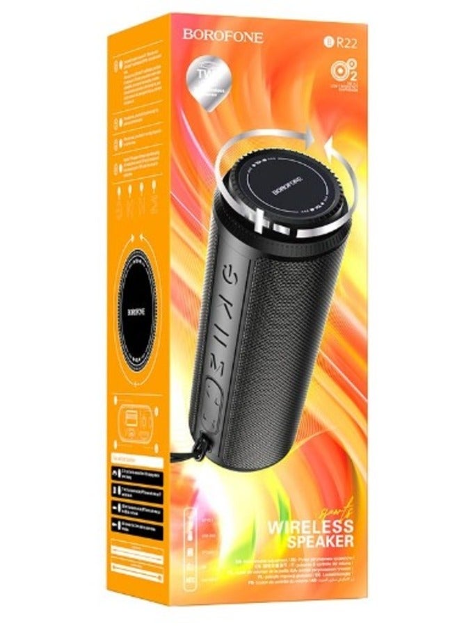 بوروفون محمول مكبر صوت بلوتوث BR22 رياضي باللون الأسود - Image 4