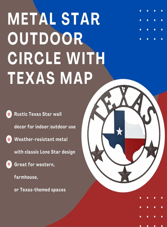 BestGiftEver ديكور جداري معدني على شكل نجمة تكساس - نجمة تكساس الريفية مقاس 22 بوصة مع خريطة تكساس - فن جداري غربي للمنزل أو الخارج - فكرة هدية رائعة للمنزل الجديد أو العطلات - Image 2