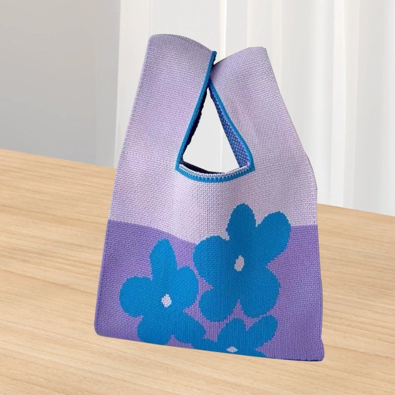 Bags With Unique Designs, Knitted Handbags, Tote Bags, First Choice For Teacher'S Day, Women'S Vest Bags, Shoulder Bags, Casual Floral Elements - Image 1