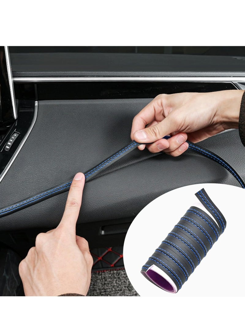 spa luxetique Car Interior Trim Strips, 6.56 FT Flexible Trim DIY Decorative Strip, Leather Auto Gap Fillers Molding Line, Universal Vehicle Interior Decor Seam Strip for Door Dashboard (Black) - Image 1