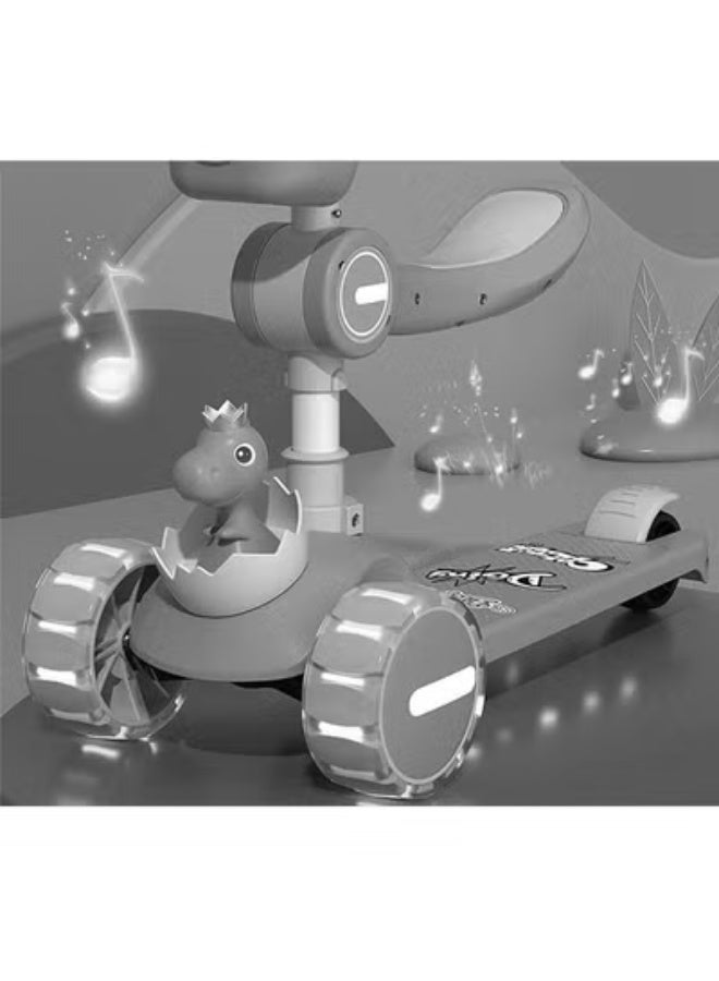 KLNAMAEAAN 3-in-1 Foldable Children's 3-Wheel Scooter, LED Wheel Scooter, Slideable, Rideable - Image 5