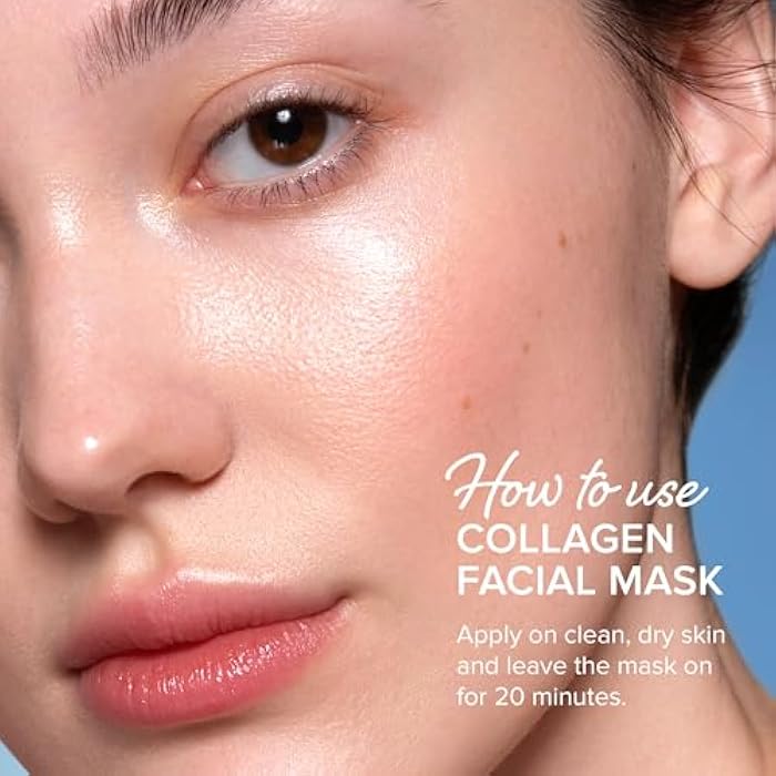 MAREE Collagen Facial Mask with Hyaluronic Acid — Sheet Face Mask Skincare — Centella Asiatica, Green & Red Algae Extract — Hydrating Facemask For Women Skin Care — Mascarillas Para La Cara — 6 Count - Image 2