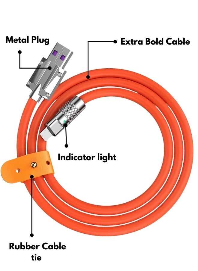 Type C to USB charging cable , Fast charging cable , 100 watt charging cable , quick charging cable , for Samsung Oppo MAC book IPhone Xiomi and all mobiles  - Image 2