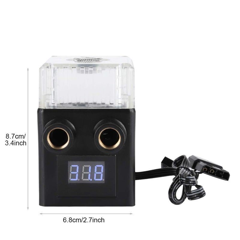 klarako G1/4 Thread PC Water Cooling Pump with Temperature Display, 450L/H Integrated Water Pump, Ceramic Bearing, Three Phase Motor, Large 4P D Port, Support PWM Automatic Temperature Control - Image 5