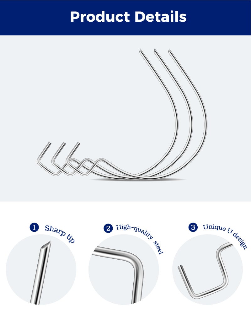 PinCute 40 PCS Picture Hangers, Heavy Duty Drywall Hooks for Hanging, Stainless Steel Picture Hanging Hooks Holds Up to 100 lbs, Hang Photos, Art, Clock, Mirror,or Planters - Image 5