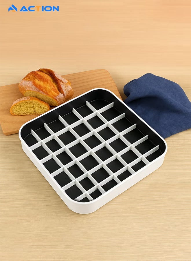 أكشن صينية خبز البسبوسة مع قطاعة باللون الأبيض - Image 4