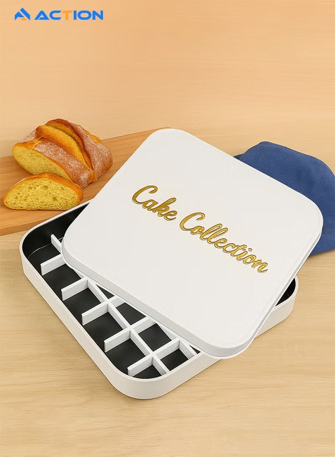 أكشن صينية خبز البسبوسة مع قطاعة باللون الأبيض - Image 3