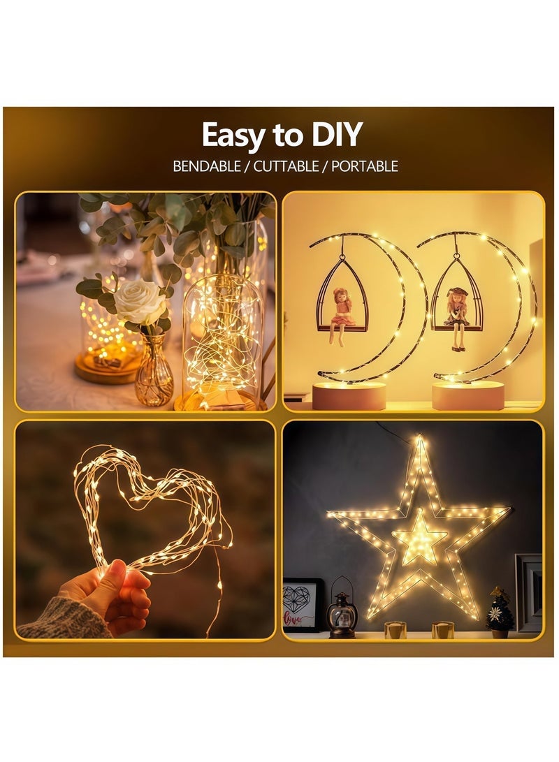 BlueHole 5M 50 LEDs Silver Wire Fairy Lights, Battery Operated, 2 Lighting Modes, Warm White Decor String Lights for Home & Party - Image 5