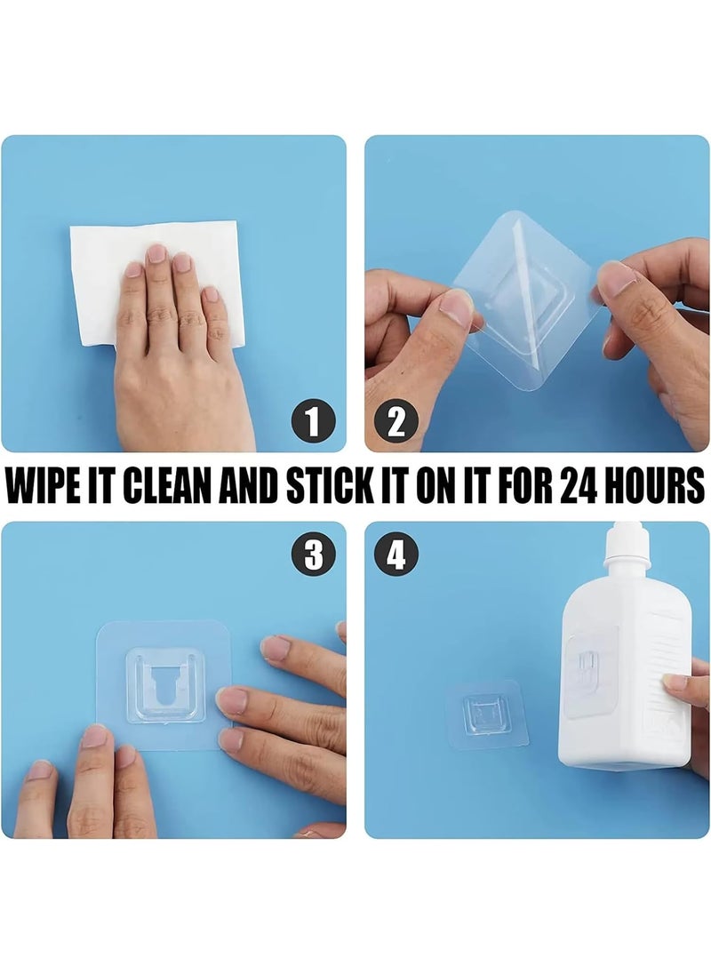 GLUN GLUN Transparent Wall Hooks SelfAdhesive Heavy Waterproof 15 Pieces No Drill Sticker Hangers Clear Plastic Sticky Back Seamless Utility Hooks for Bathroom and Kitchen Pack of 10 Pcs  - Image 5